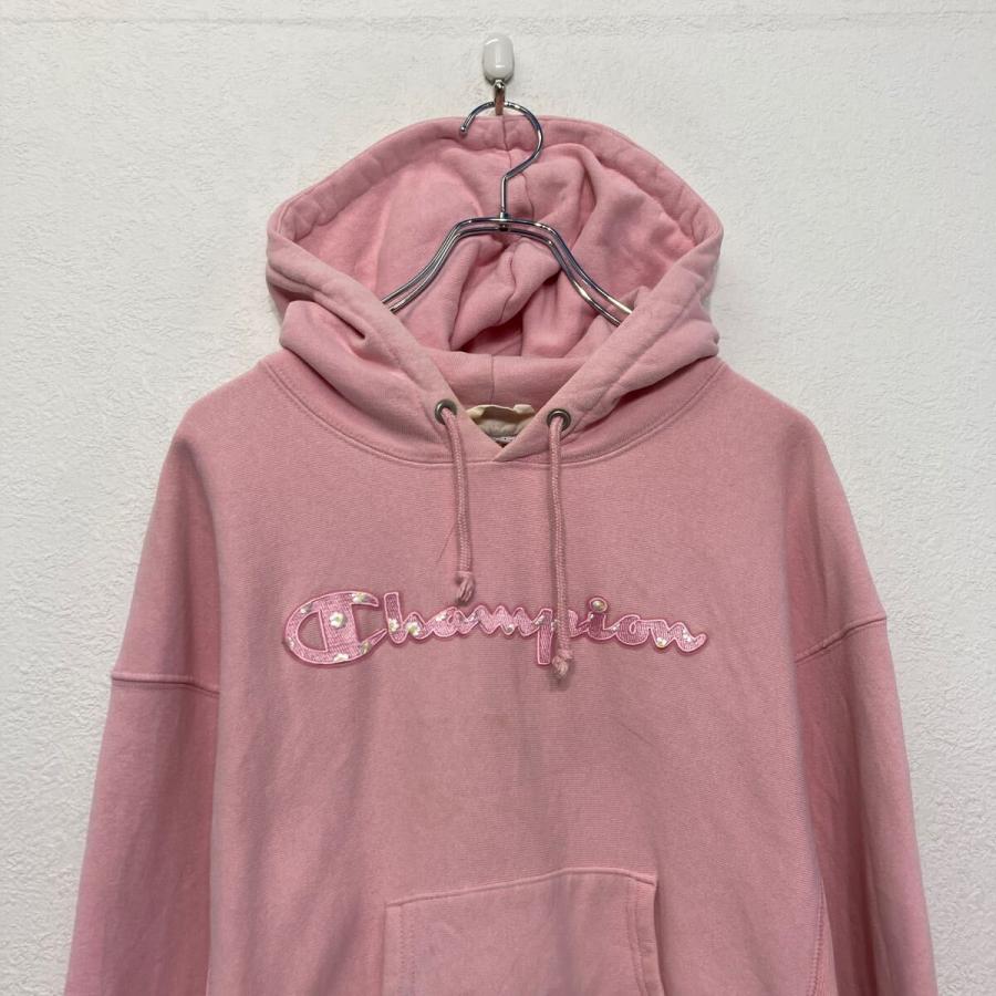 champion プリント スウェット パーカー チャンピオン S ピンク