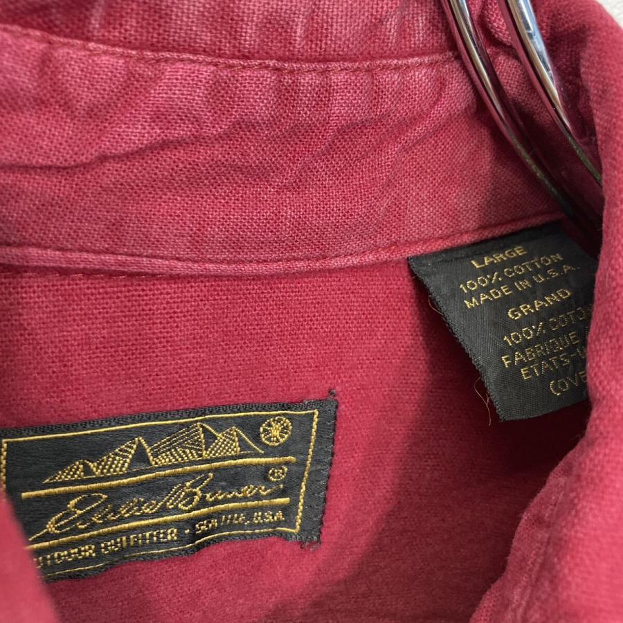 80s-90s Eddie Bauer コットン　ブルゾン　ジャケット red 古着 80s Eddie Bauer 「U.S. Postage」 切手 総柄 ライナー