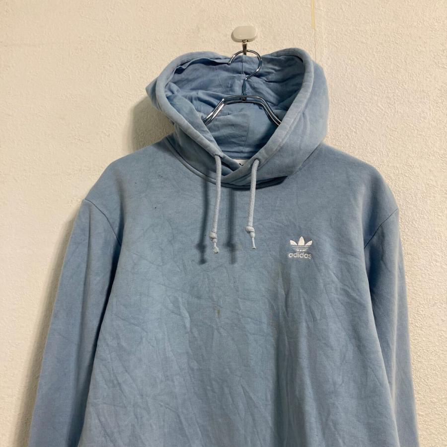 adidas ロゴ スウェット パーカー S ライトブルー アディダス プル