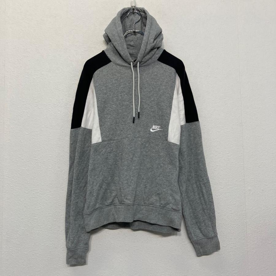 NIKE プリント スウェット パーカー ナイキ XS グレー プルオーバー 裏