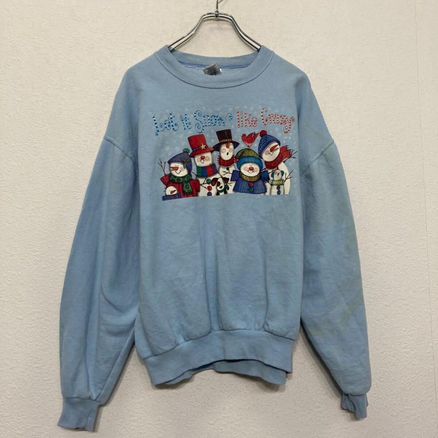 JERZEES プリント スウェット トレーナー L ライトブルー 裏起毛