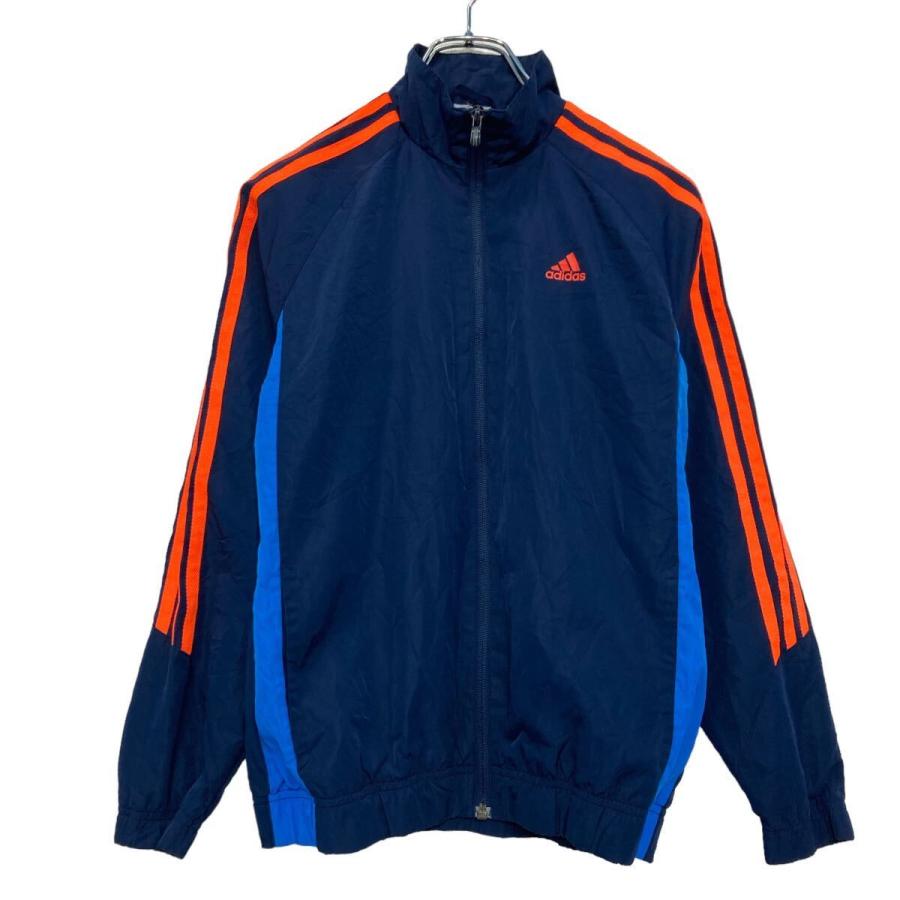 adidas プリント ジャージ アディダス キッズ M~ ネイビー ジップ