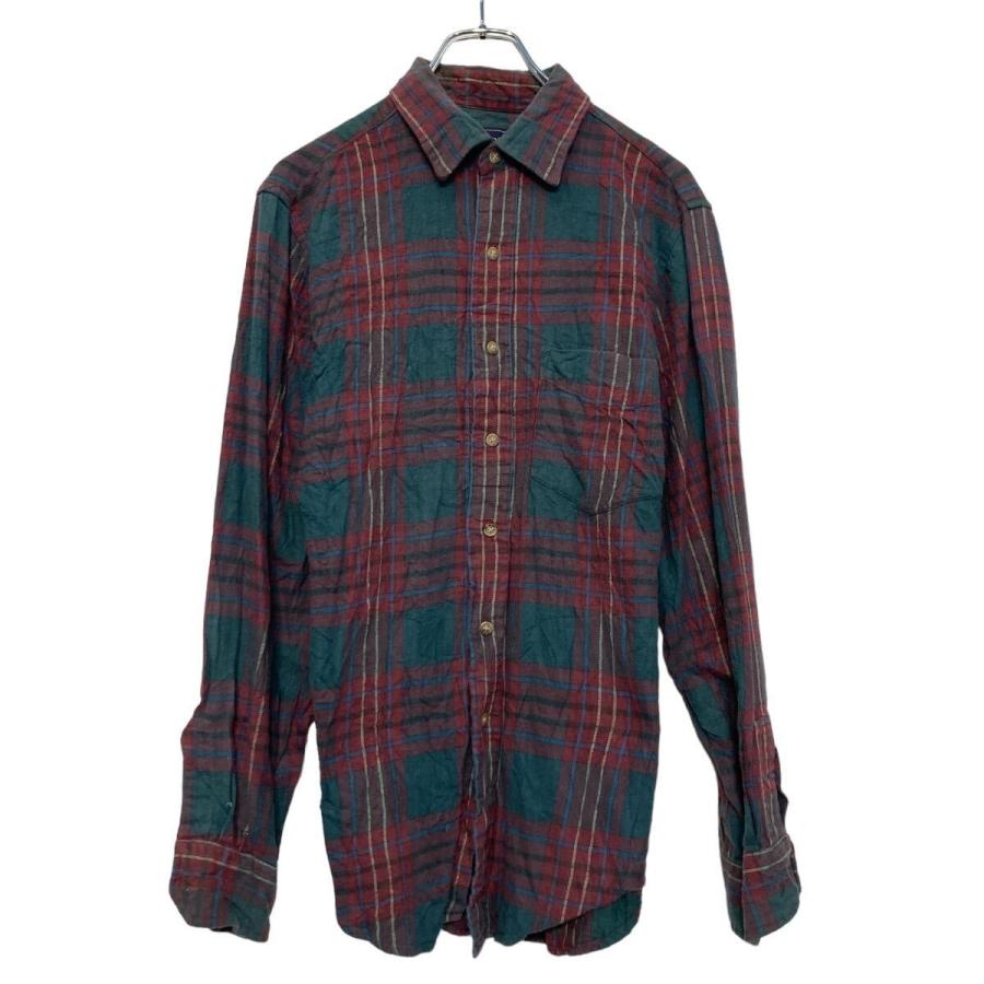 【人気グリーン、ボックスシルエット】ポロスポーツ古着チェックシャツ長袖アメカジ. POLOSPORTポロスポーツ長袖チェックシャツメンズmグリーン緑