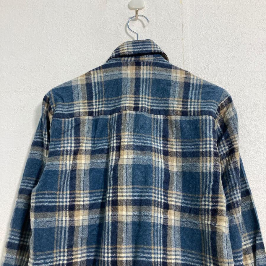 V.I.P 長袖 チェック ネルシャツ S ブルー ベージュ ホワイト 2