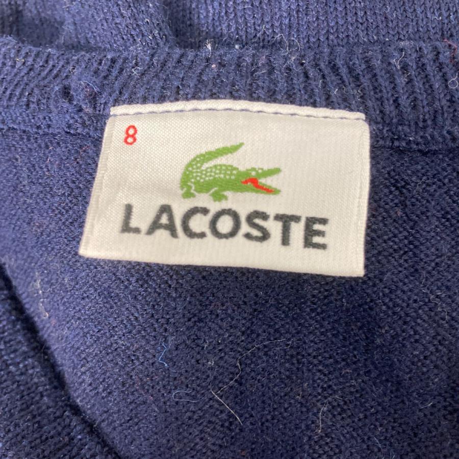 LACOSTE ウールニット ベスト L ネイビー ラコステ Vネック ワン 