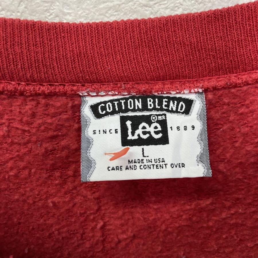 Lee プリント スウェット トレーナー リー L レッド 裏起毛 イラスト