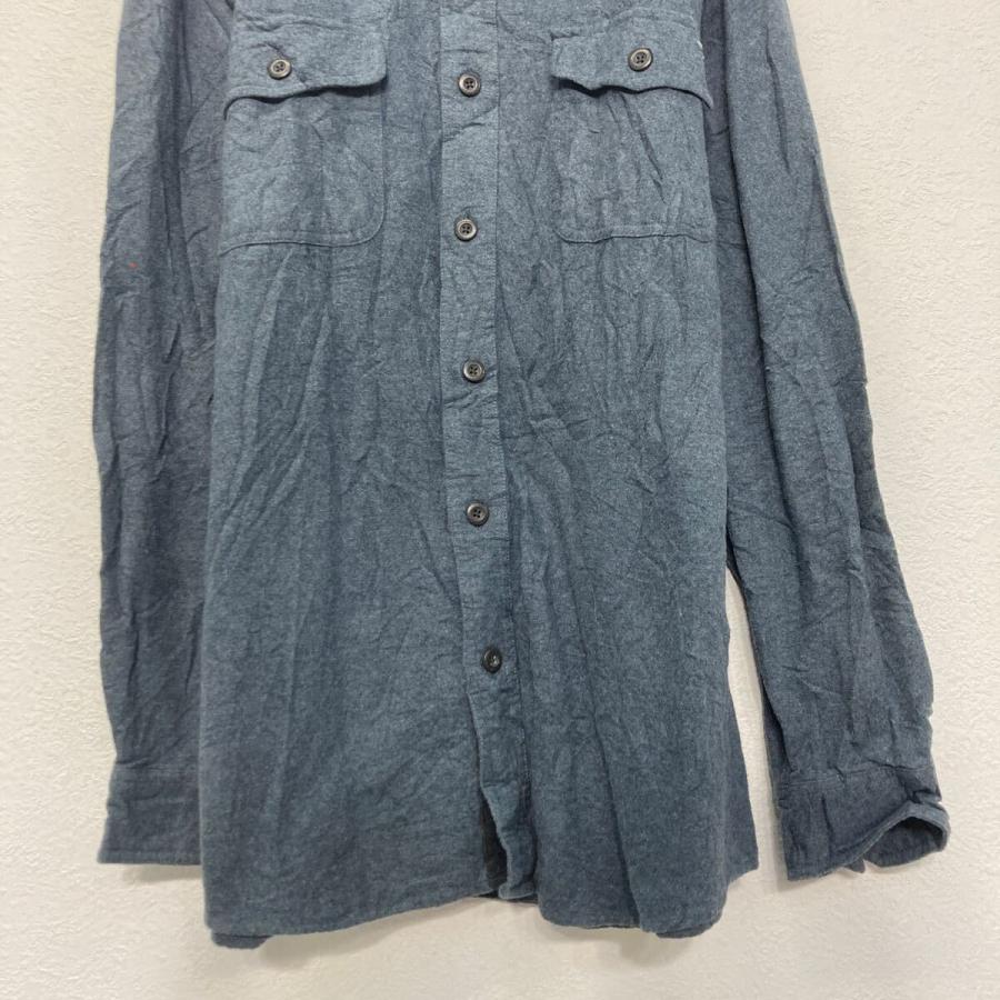 GRIZZLY MOUNTAIN 長袖 無地 シャツ L ネイビー グリズリーマウンテン