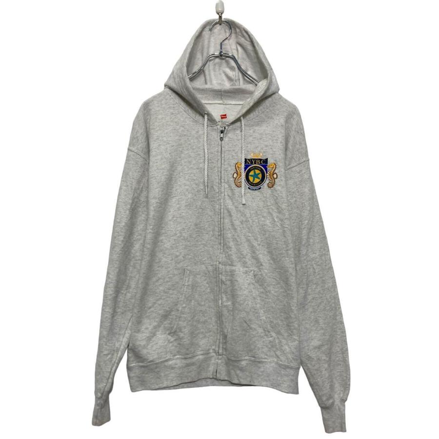 Hanes プリント スウェット パーカー ヘインズ M ホワイト プル  