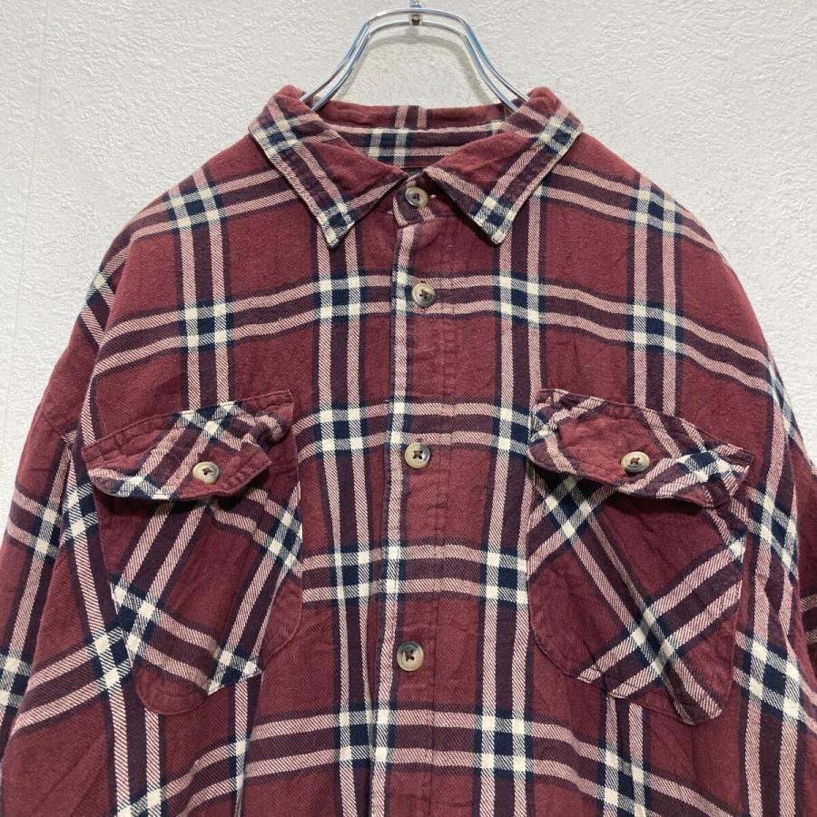 Wrangler 中綿 長袖 チェック シャツジャケット L バーガンディ 