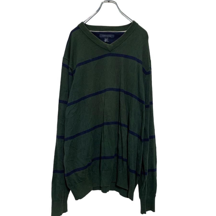 TOMMY HILFIGER コットンニット セーター XL モスグリーン トミー 