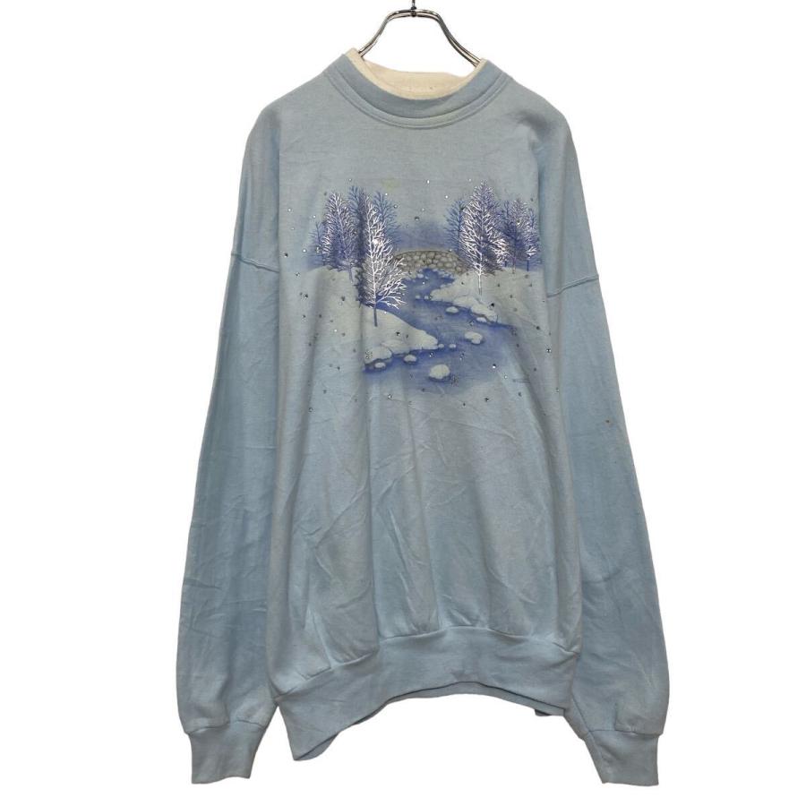 MORNING SUN プリント スウェット トレーナー モーニングサン XL