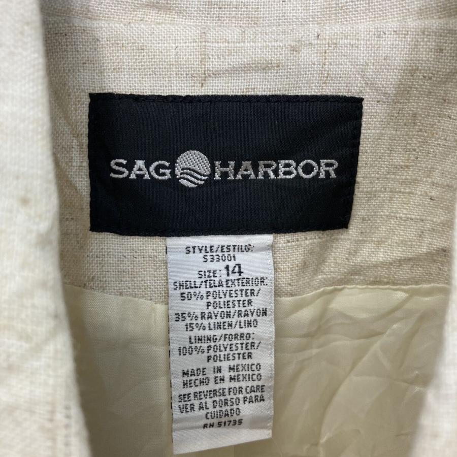 SAG HARBOR ジャケット レディース M~ ホワイト 肩パット ブルゾン 