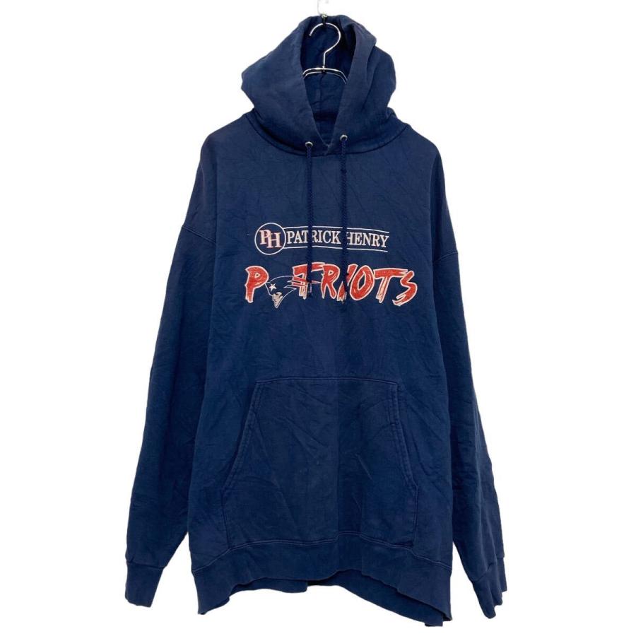 Hanes プリント スウェット パーカー ヘインズ L ネイビー プル