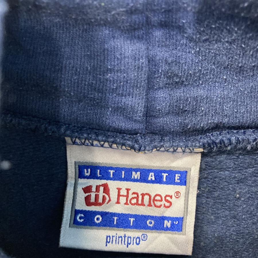 Hanes プリント スウェット パーカー ヘインズ L ネイビー プル