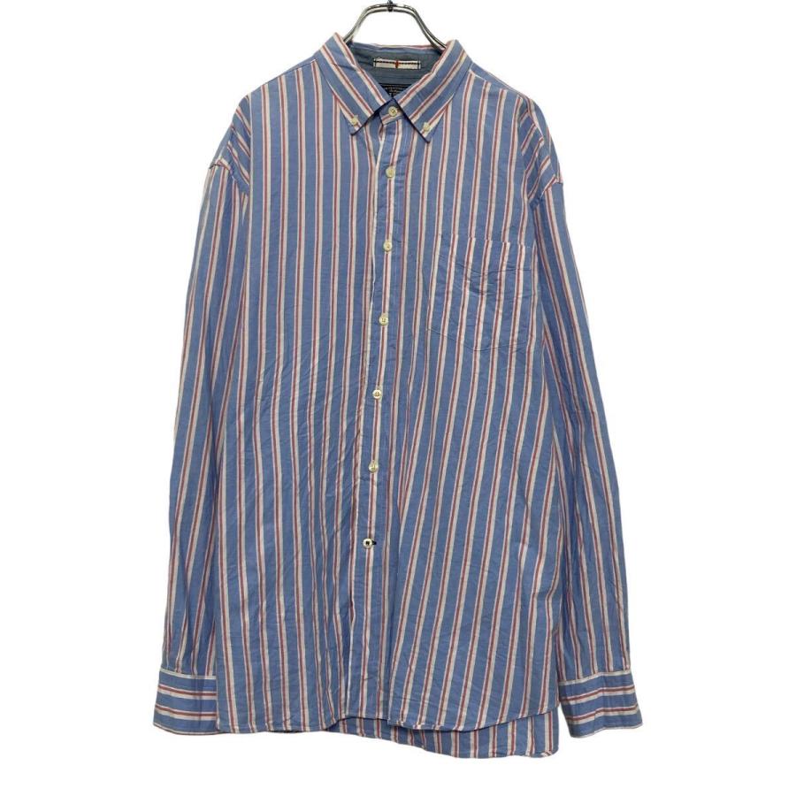 NAUTICA 長袖 ストライプ シャツ XL ブルー ビッグサイズ NAUTICA 長袖 ストライプ シャツ XL ブルー ビッグサイズ
