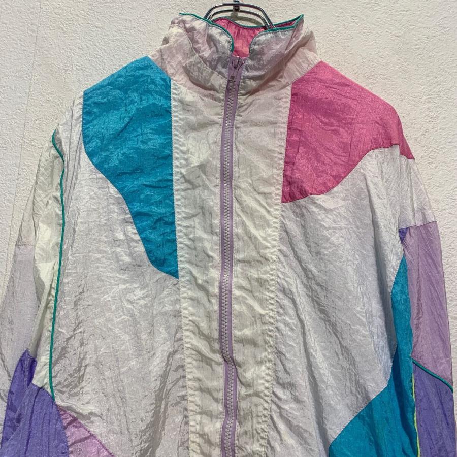 Clipper Bay ジップアップ 切替 ナイロンジャケット M パープル