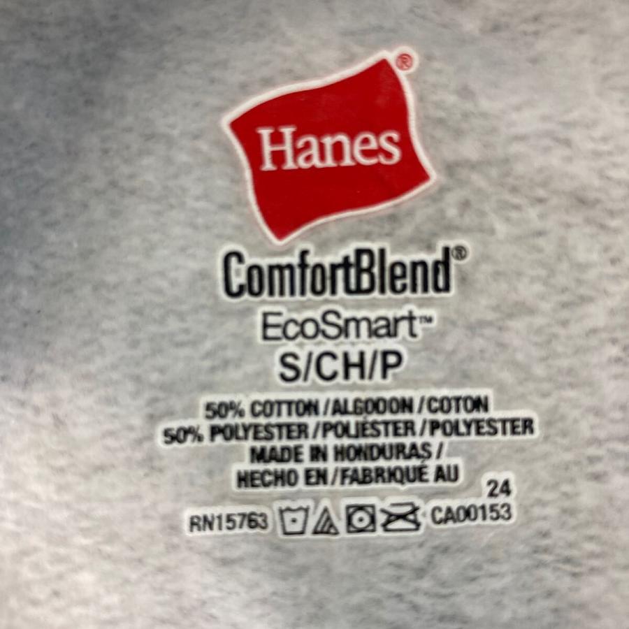 Hanes ロゴ スウェット パーカー S グレー ヘインズ ジップアップ 古着
