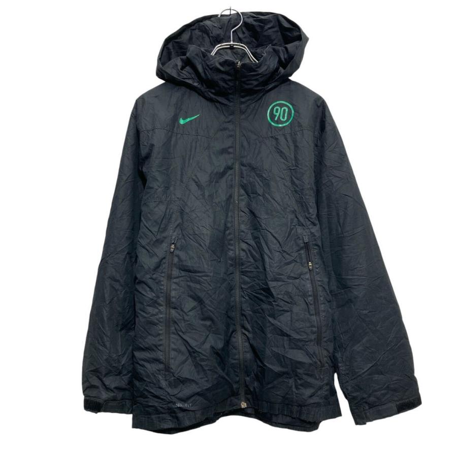 NIKE ジップアップ ナイロン ジャケット ナイキ M ブラック バック 