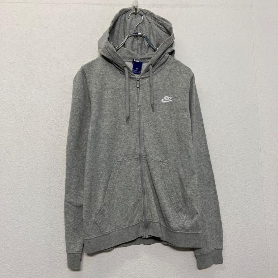 NIKE プリント スウェット パーカー ナイキ M レディース グレー 古着