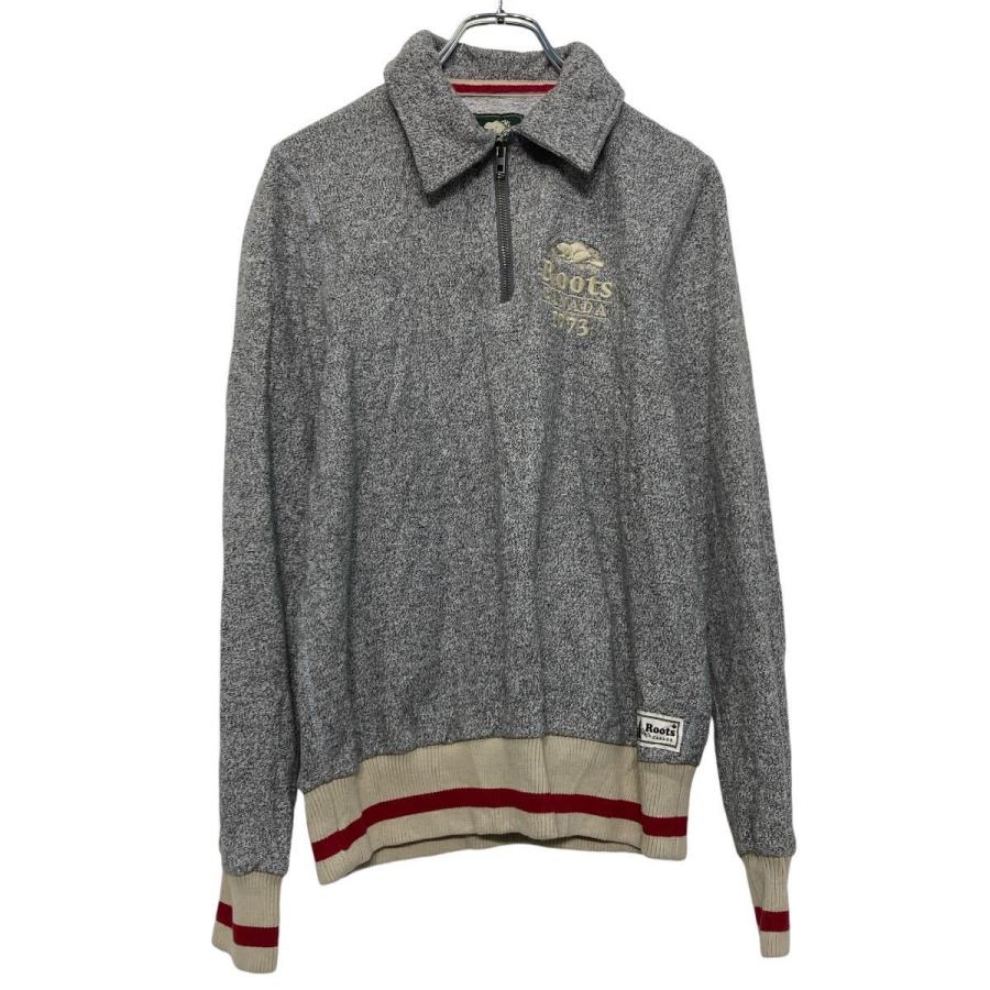 Roots プリント スウェット トレーナー ルーツ キッズ M グレー ハーフ