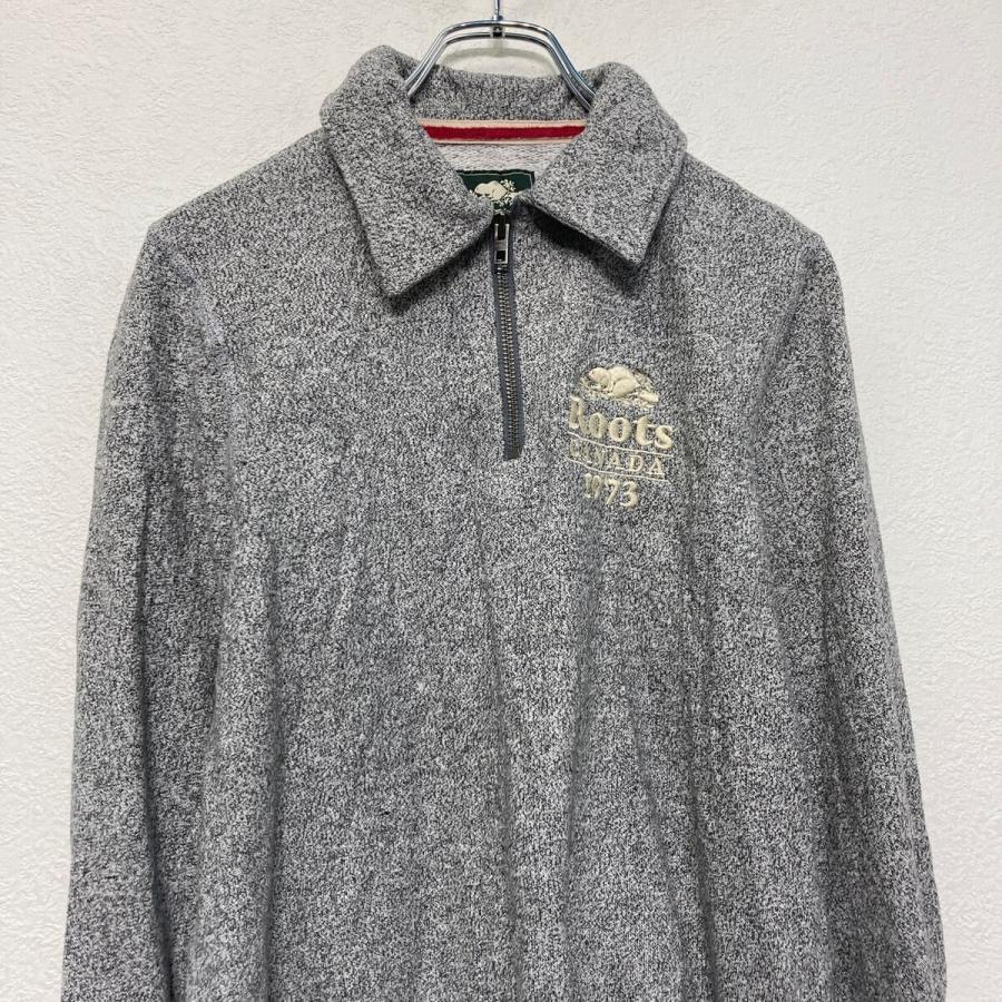 Roots プリント スウェット トレーナー ルーツ キッズ M グレー ハーフ