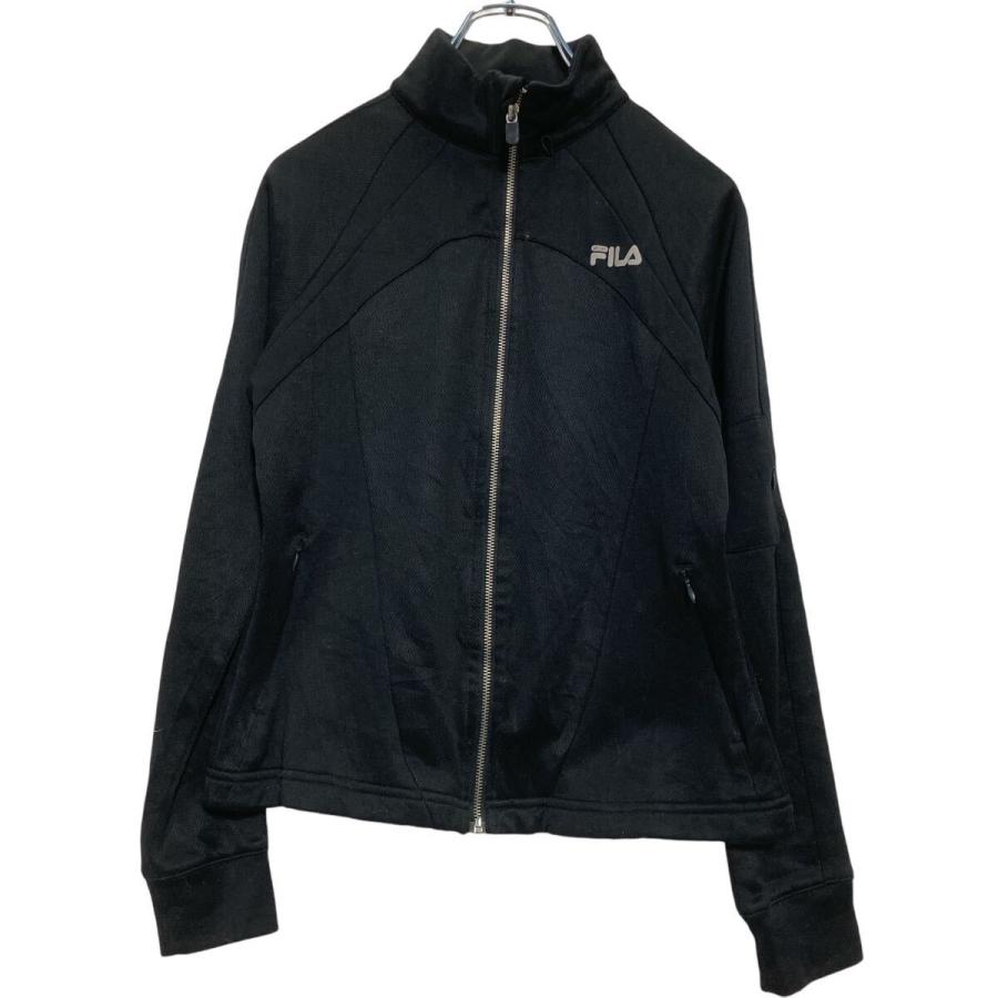 FILA ジップアップ トラックジャケット S ブラック フィラ ジャージ 