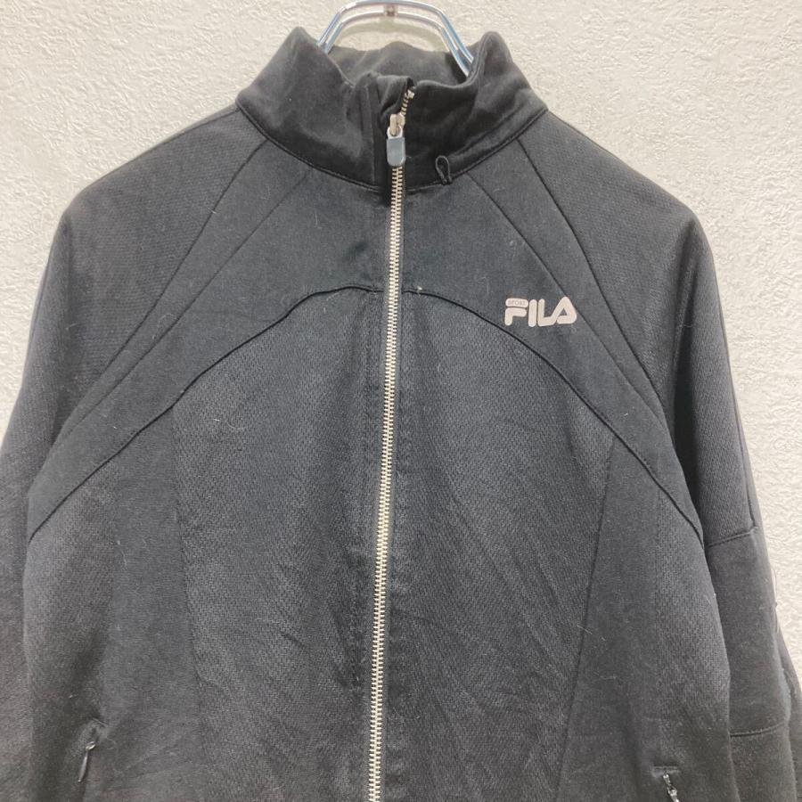 FILA ジップアップ トラックジャケット S ブラック フィラ ジャージ 