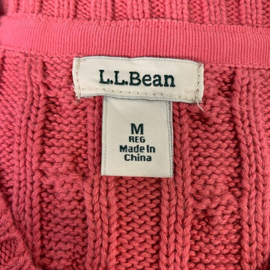 L.L.Bean コットン ケーブルニット セーター M レディース ピンク