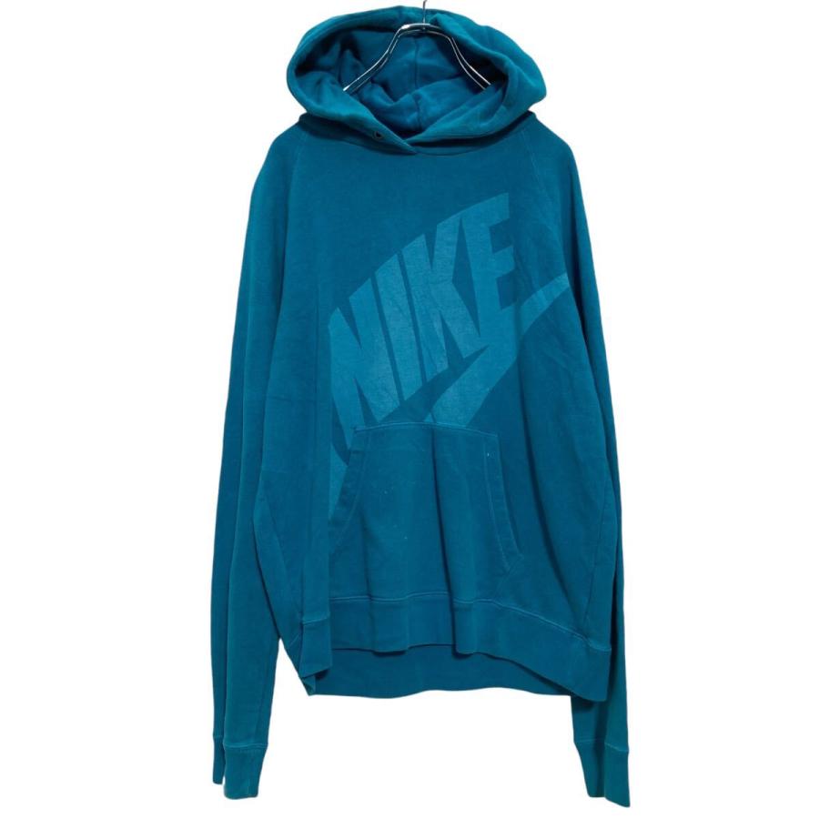 NIKE プリントスウェット パーカー M ターコイズブルー ナイキ 裏