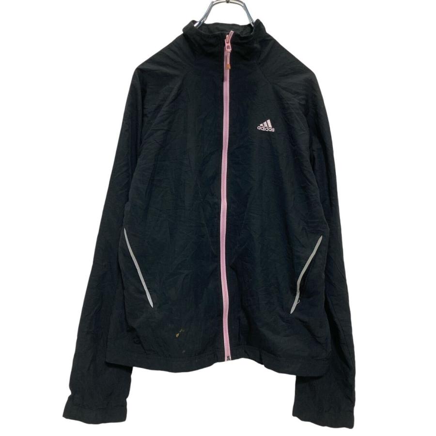 【中古】アディダス adidas ポリエステル ジップアップ ジャージ ブラック【サイズL】【レディース】 adidas - 【中古】アディダス adidas ポリエステル ジップアップ
