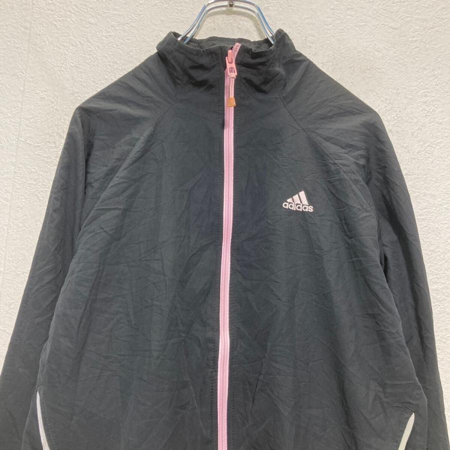 【中古】アディダス adidas ポリエステル ジップアップ ジャージ ブラック【サイズL】【レディース】 adidas - 【中古】アディダス adidas ポリエステル ジップアップ