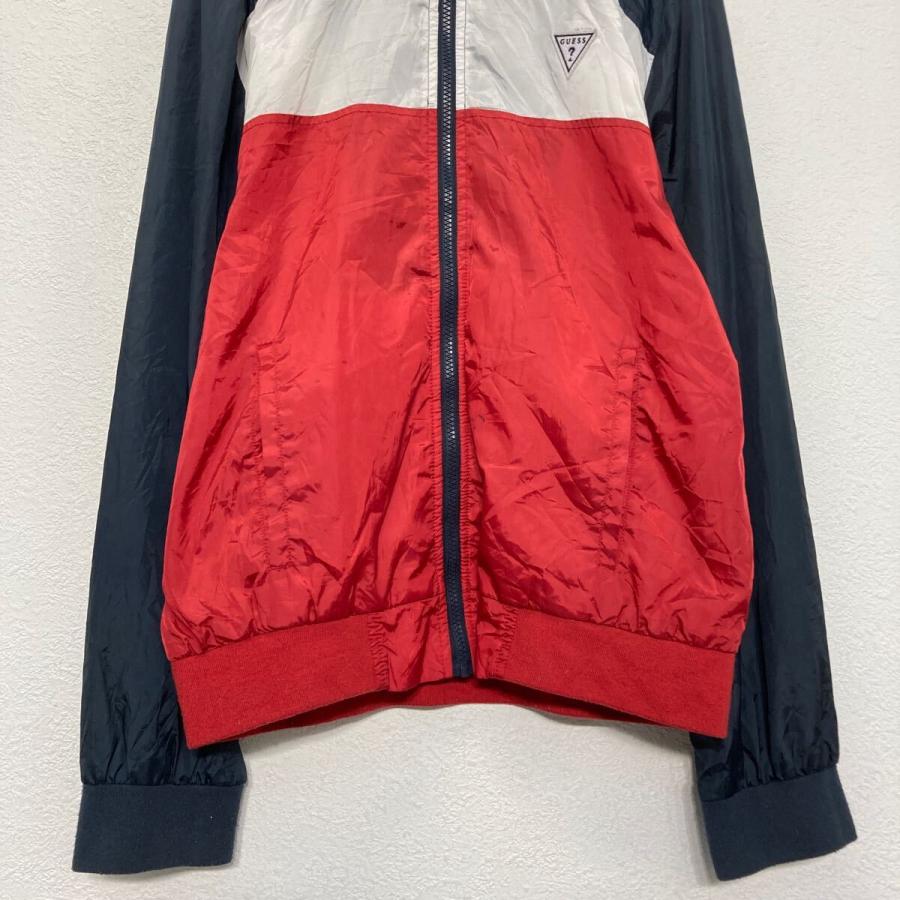 GUESS ハーフジップ ナイロンジャケット M ブラック/ホワイト GUESS ハーフジップ ナイロンジャケット M ブラック/ホワイト