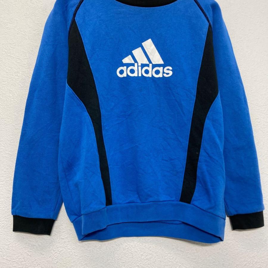 adidas プリント スウェット トレーナー アディダス キッズ M ブルー
