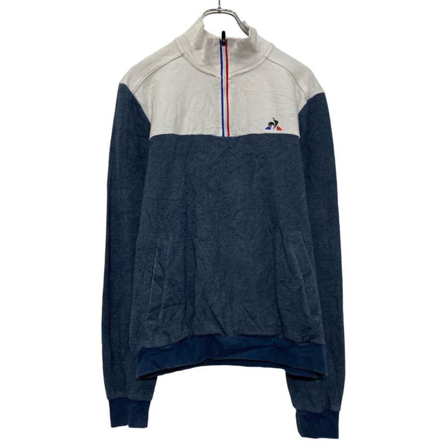 le coq sportif プリント スウェット トレーナー M ホワイト ハーフ 