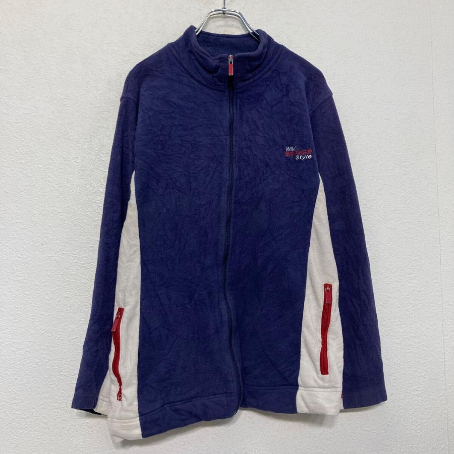 フリース ジャケット レディース M ネイビー ホワイト フルジップ