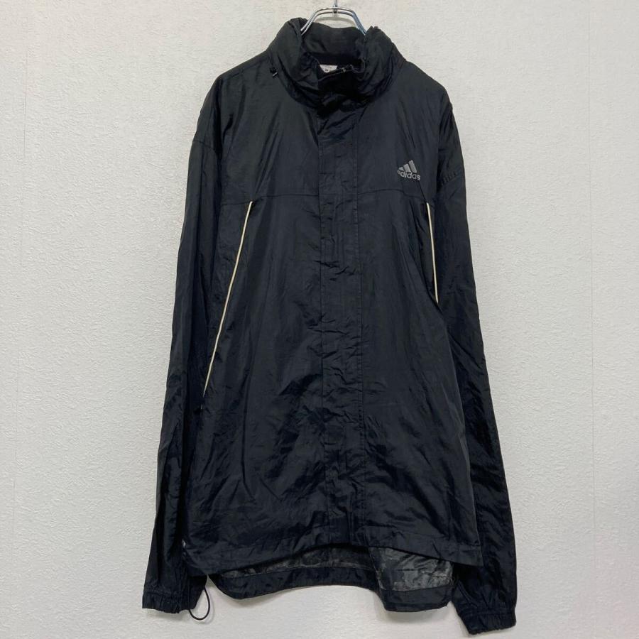 adidas ナイロン ジャケット XL ブラック ビッグサイズ バックプリント