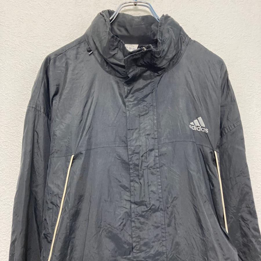 XL アディダス ナイロンジャケット ブラック バックビッグプリント adidas ナイロン ジャケット XL ブラック ビッグサイズ バックプリント