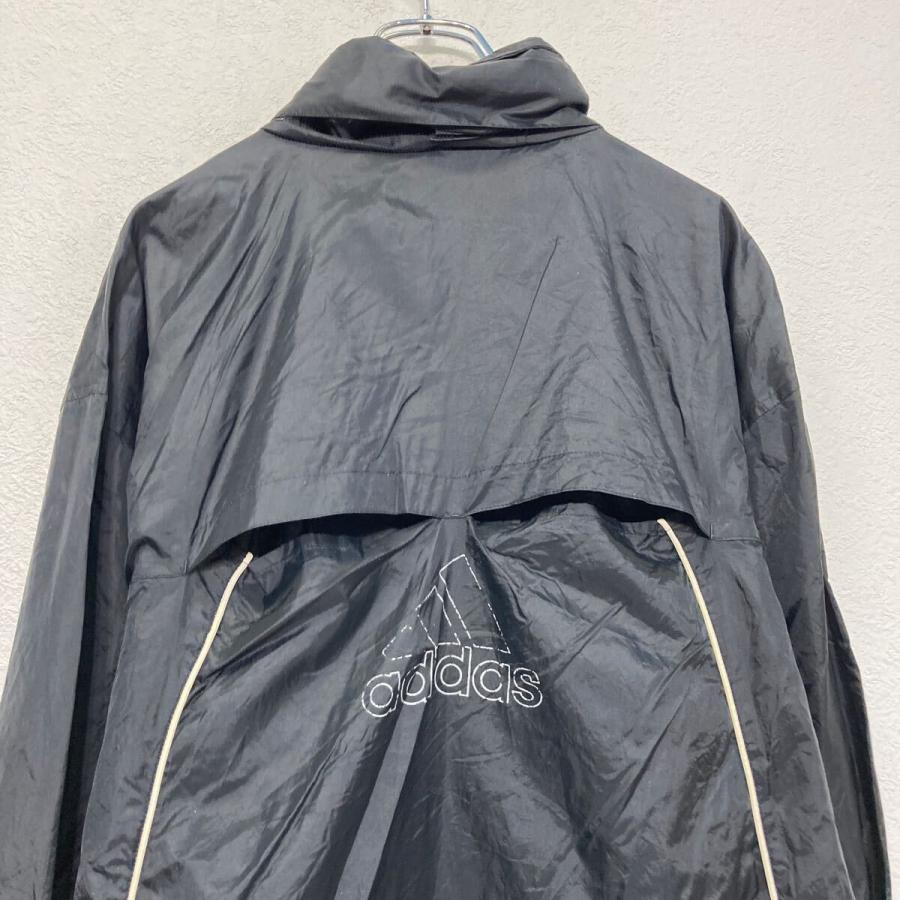XL アディダス ナイロンジャケット ブラック バックビッグプリント adidas ナイロン ジャケット XL ブラック ビッグサイズ バックプリント