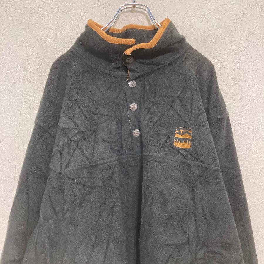 ATLAS ハーフボタン フリースジャケット XL ブラック ワン