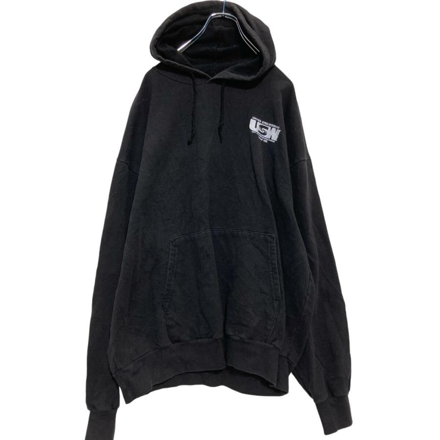Union Line プリントスウェット パーカー XL ブラック USA製 ビッグ 