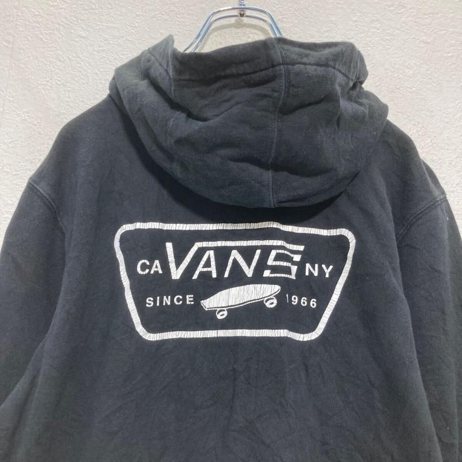 VANS プリントスウェット パーカー L ブラック バンズ 裏起毛 プル 