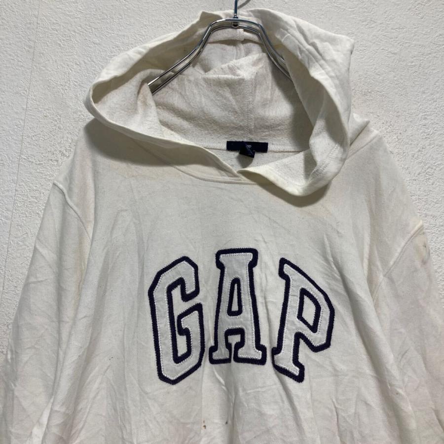 GAP ロゴスウェット パーカー XL ホワイト ギャップ ビッグサイズ 裏