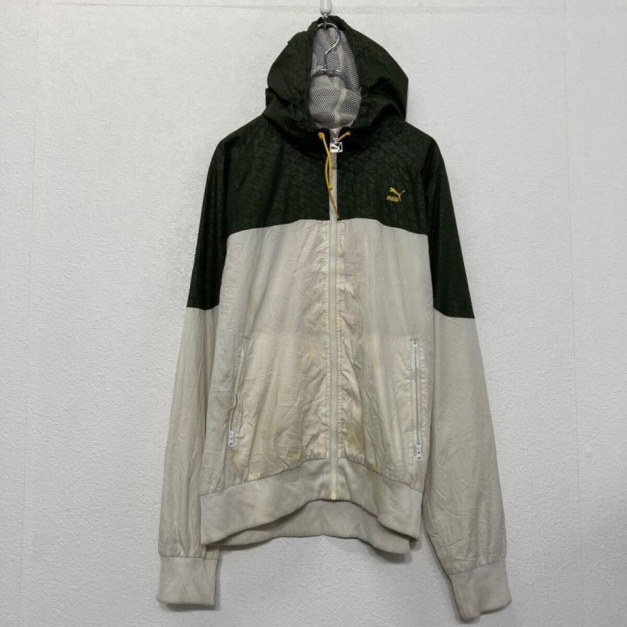PUMA ナイロン ジャケット プーマ L ホワイト モスグリーン ラグラン