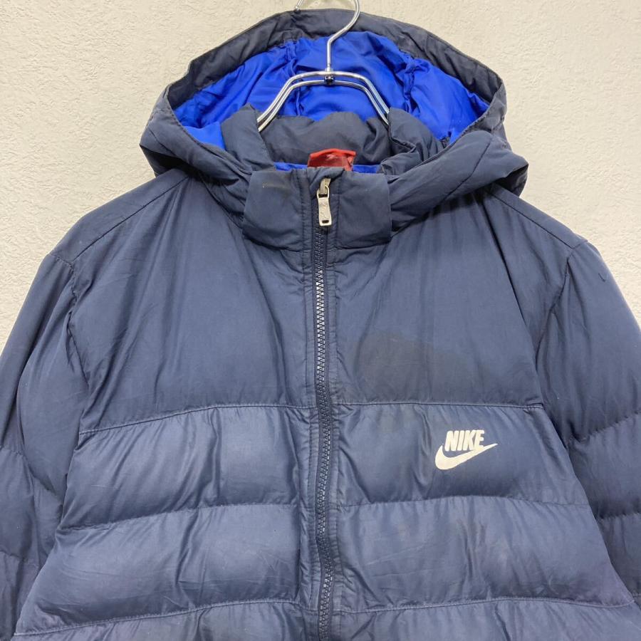 NIKE ナイロン ダウン ジャケット ナイキ XL ネイビー 中綿 フルジップ