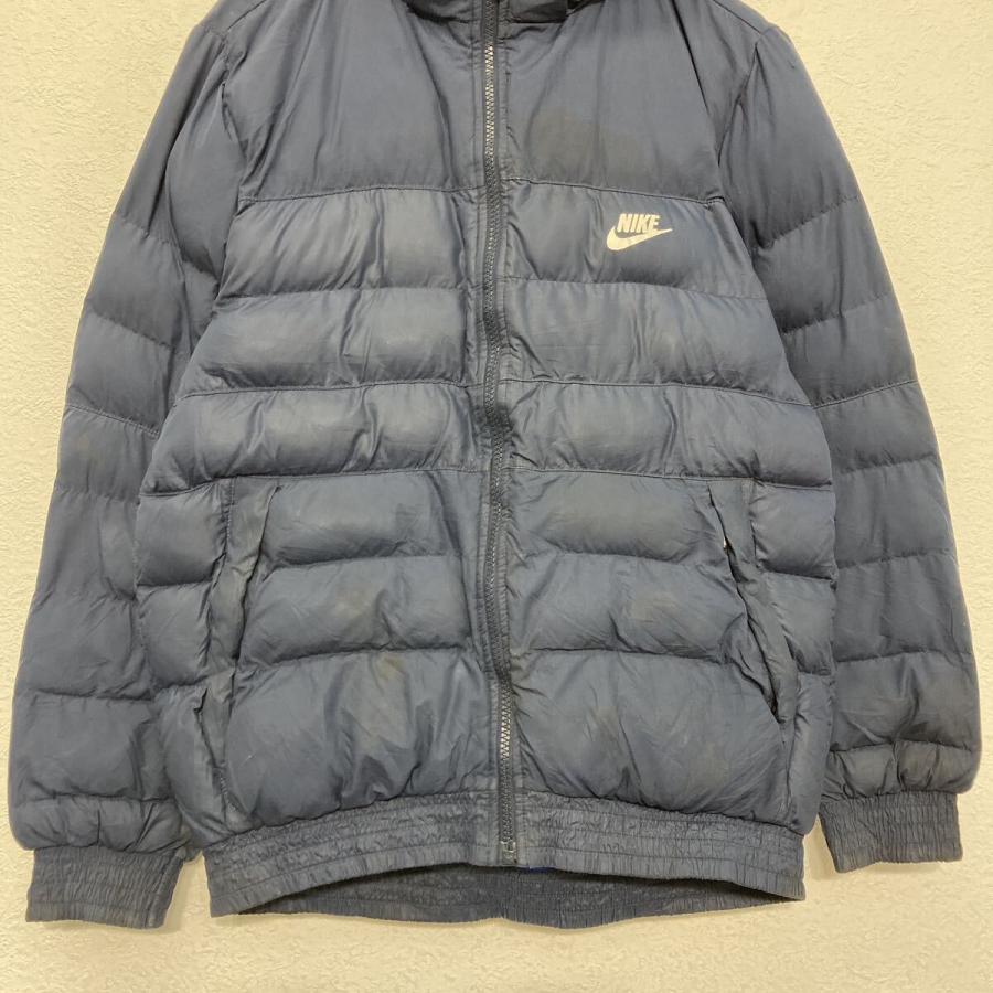 NIKE ナイロン ダウン ジャケット ナイキ XL ネイビー 中綿 フルジップ