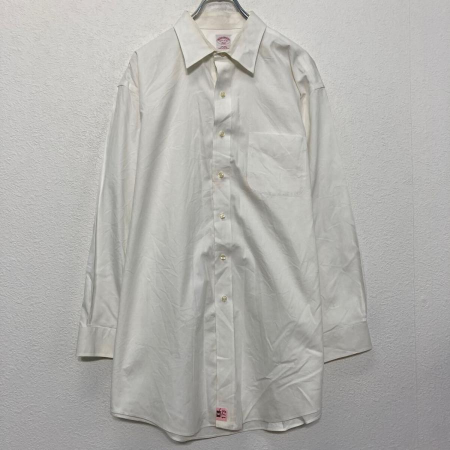 Brooks brothers 長袖 無地 シャツ XL~ ホワイト ビッグサイズ 