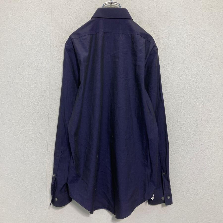 Calvin Klein 長袖 ストライプシャツ M ネイビー カルバンクライン