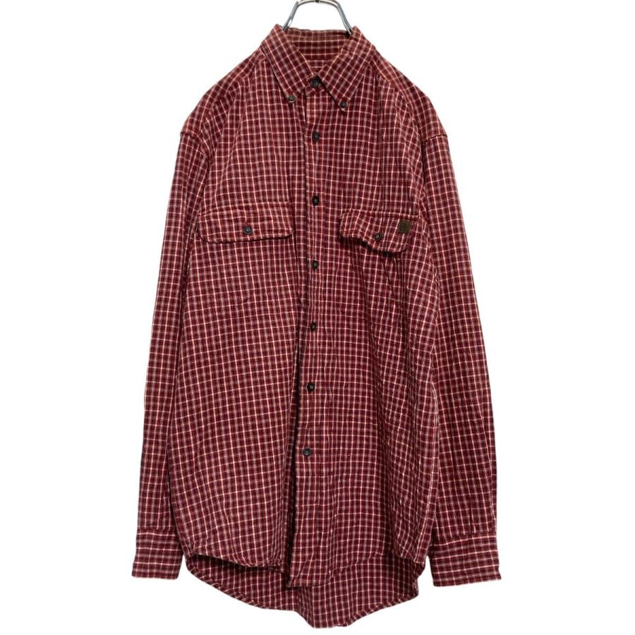 RIGGS by Wrangler 長袖 チェックシャツ M レッド ラングラー ボタン