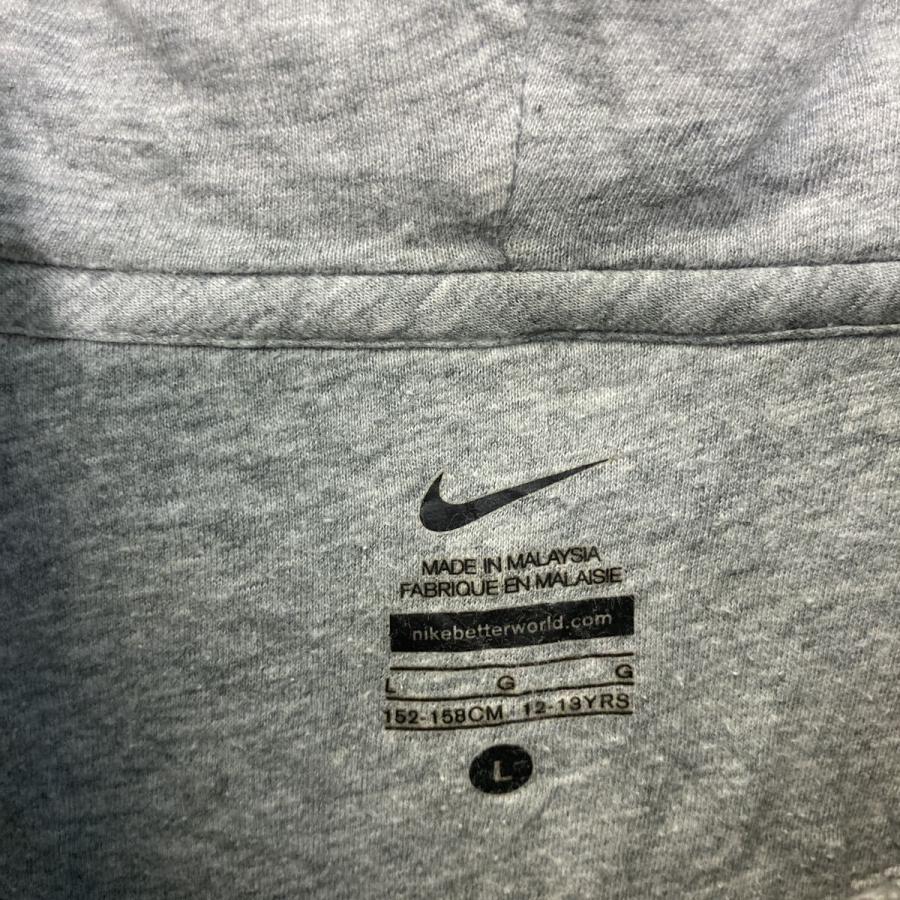 NIKE プリント スウェット パーカー ナイキ キッズ L グレー