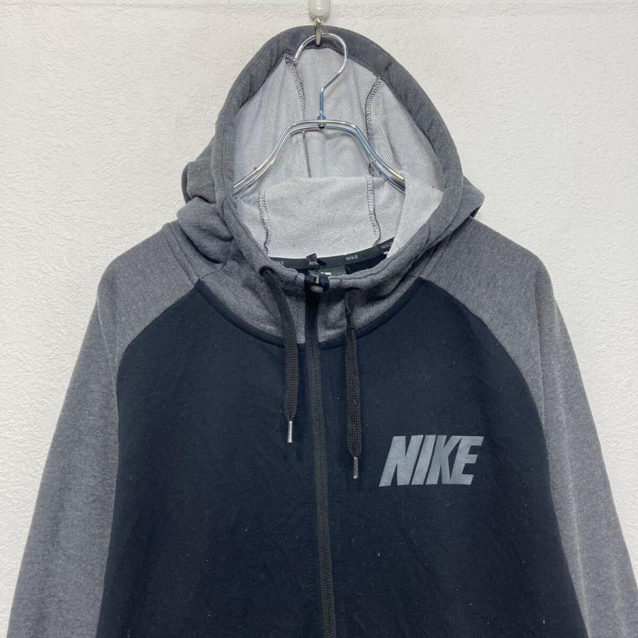 NIKE プリント スウェット パーカー ナイキ L グレー フルジップ